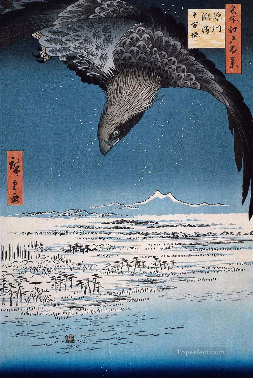eagle over 100 000 acre plain at susaki fukagawa juman tsubo Utagawa Hiroshige Ukiyoe Oil Paintings